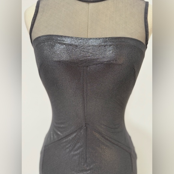 KIM DOLCE and GABBANA Long foiled jersey and tulle midi dress - Picture 5 of 14